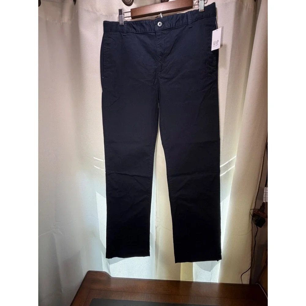 Gap Kids Boys Navy Blue Flat Front Chino Pants Husky Size 18 NWT 461042-01-1
